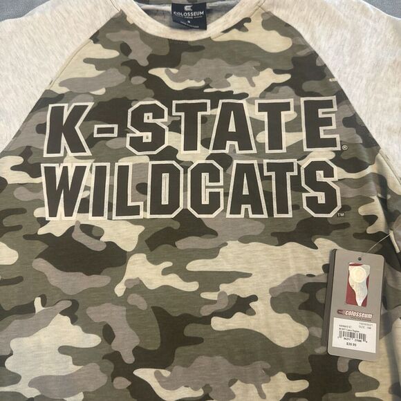 Colosseum Kansas State K-STATE WILDCATS Long Sleeve Knit Camo NCAA Shirt-S NEW - Picture 2 of 8